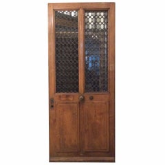 Single Antique French Door with Ironwork