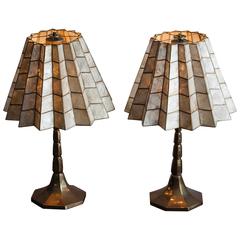 Vintage Mother-of-Pearl Table Lamps, Italy, 1973