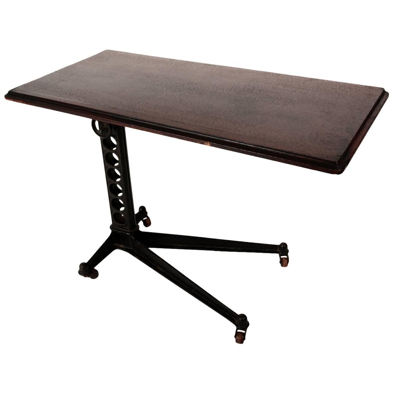 Adjustable Height Wood Top Table For Sale