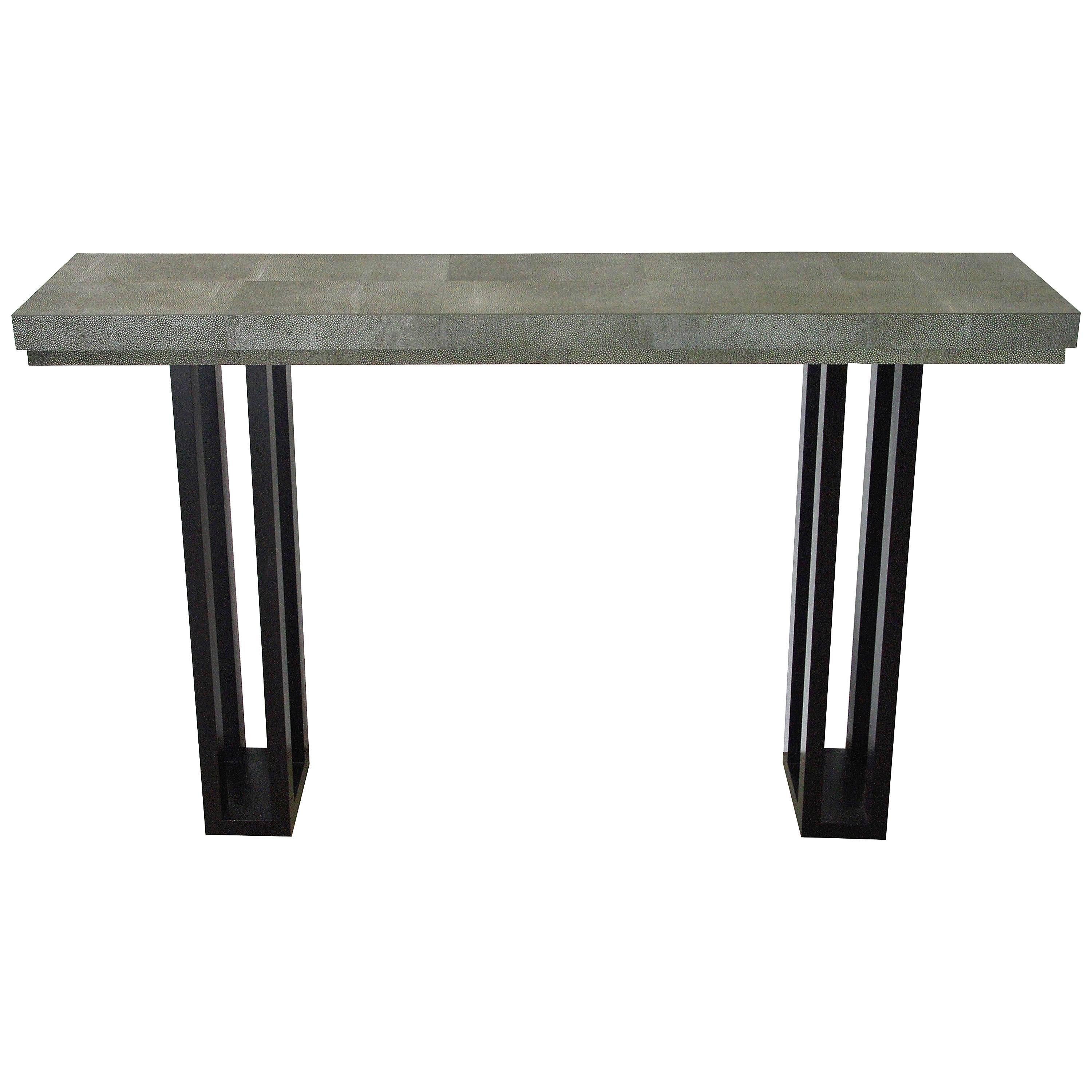 Faux Shagreen Leather Console Table by Fabio Bergomi