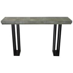 Faux Shagreen Leather Console Table by Fabio Bergomi