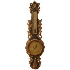 Louis XVI French Giltwood Barometer and Thermometer, 18th Century