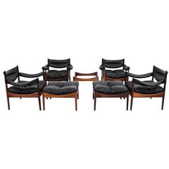 Kristian Vedel Modus Rosewood and Leather Living Room Suite