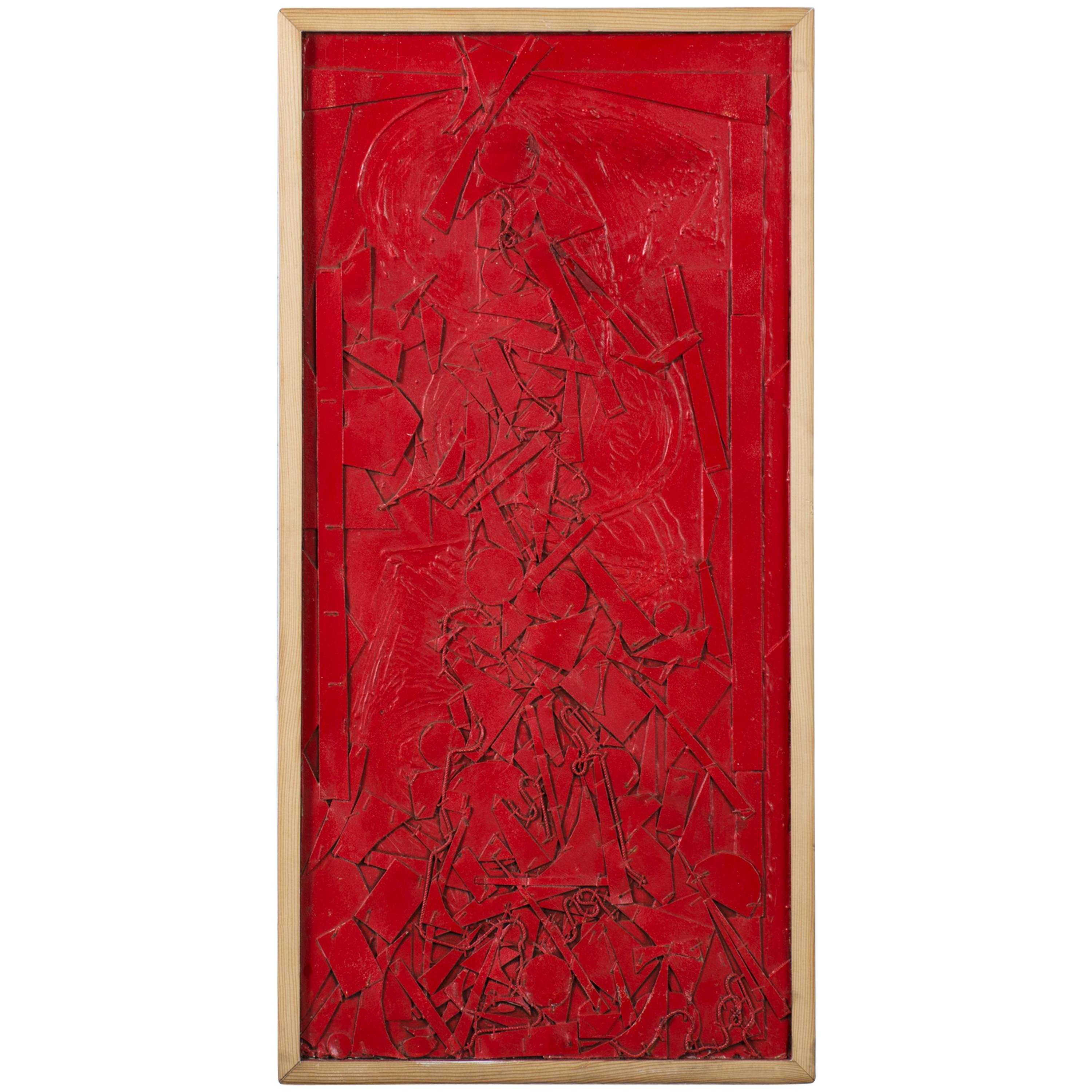Vintage Red Painting by Robert Gilberg