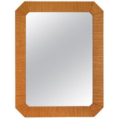 Postmodern Faux Bamboo Wall Mirror