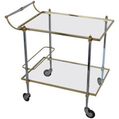 Brass and Chrome Mid-Century Bar Cart 1