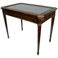 Antique Bronze-Mounted and Marquetry Adam Style Vitrine Table