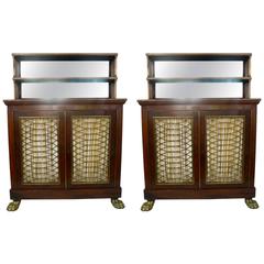 Pair of Regency Style Rosewood and Bronze Chiffoniers