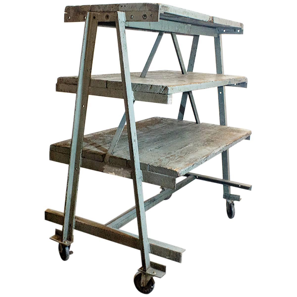 ThreeTier Industrial Rolling Rack, circa 1925 at 1stdibs