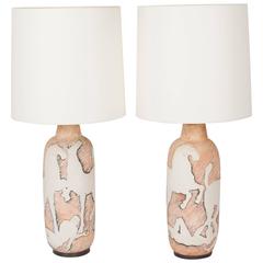 Pair of Hand-Painted Horse Table Lamps, Italian, 1960s