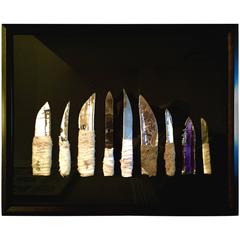 Artistically Arranged Grouping of Prison Shivs/Shanks in Shadow Box
