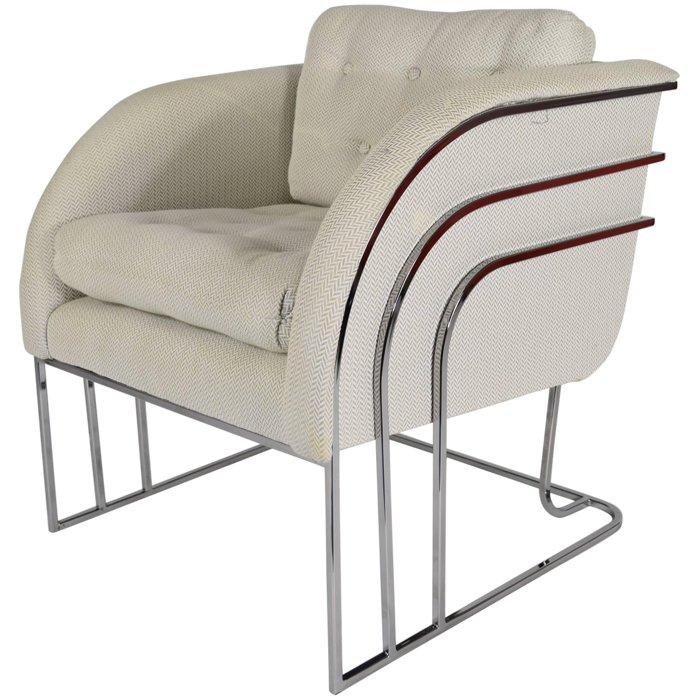 George Mergenov for Weiman/Warren Lloyd Chrome Lounge Chairs