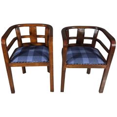 Scandinavian Art Deco Curved Walnut Armchair, 1930s