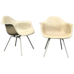 Pair of Herman Miller Eames LAX Greige Chairs