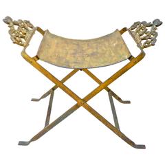 Gilt Metal Fireside Stool