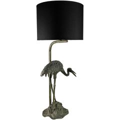 Vintage Ibis Table Lamp in Metal