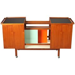 Modern Bar Cart in Veneered Teak Designed by Niels Erik Glasdam Jensen 10