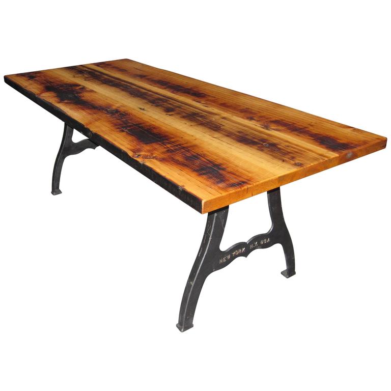 Pair of Pear-Shaped Industrial Machine Cast Iron Table ...