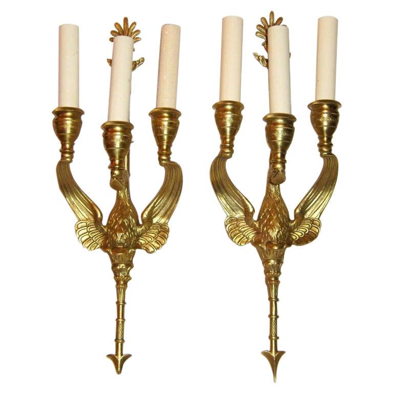 Pair of Empire Sconces For Sale