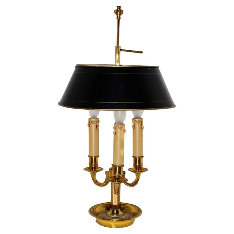 Bouillotte Lamp with Black Shade For Sale