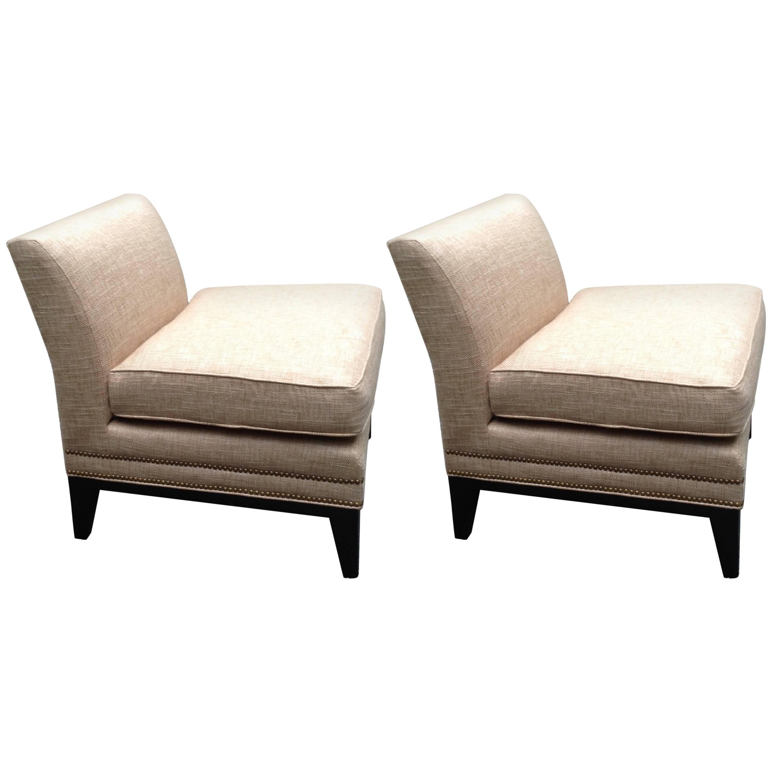 Pair of Mid-Century Modern Slipper Chairs