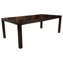 Parson Dining Table in Walnut with Chinese Chippendale Fretwork