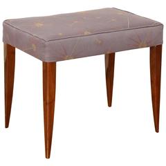 Art Deco Walnut Bench with Vintage Upholstery circa 1930s 2