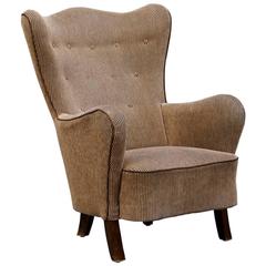 Danish Modern Wingback Armchair 4