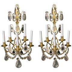 Pair of Baguès Rock Crystal Sconces 7