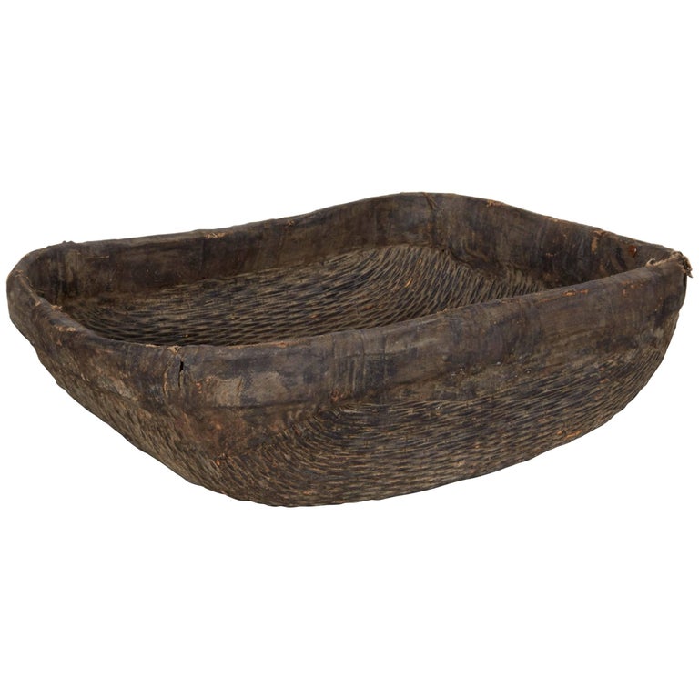 Large Handmade Woven Basket For Sale at 1stDibs