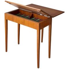 Vintage Swedish Game Table in Mahogany