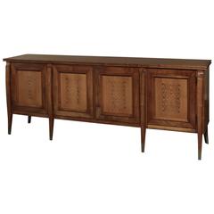 Mid-Century Cherrywood French Directoire Inlaid Marquetry Buffet