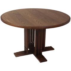 Art Nouveau Circular Oak Center Table by Liberty