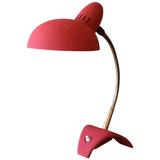 Mid Century Modern Red Gooseneck Desk Lamp