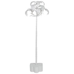 Vintage White Lacquer Palm Tree Floor Lamp