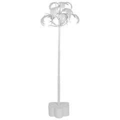 Vintage White Lacquer Palm Tree Floor Lamp 4