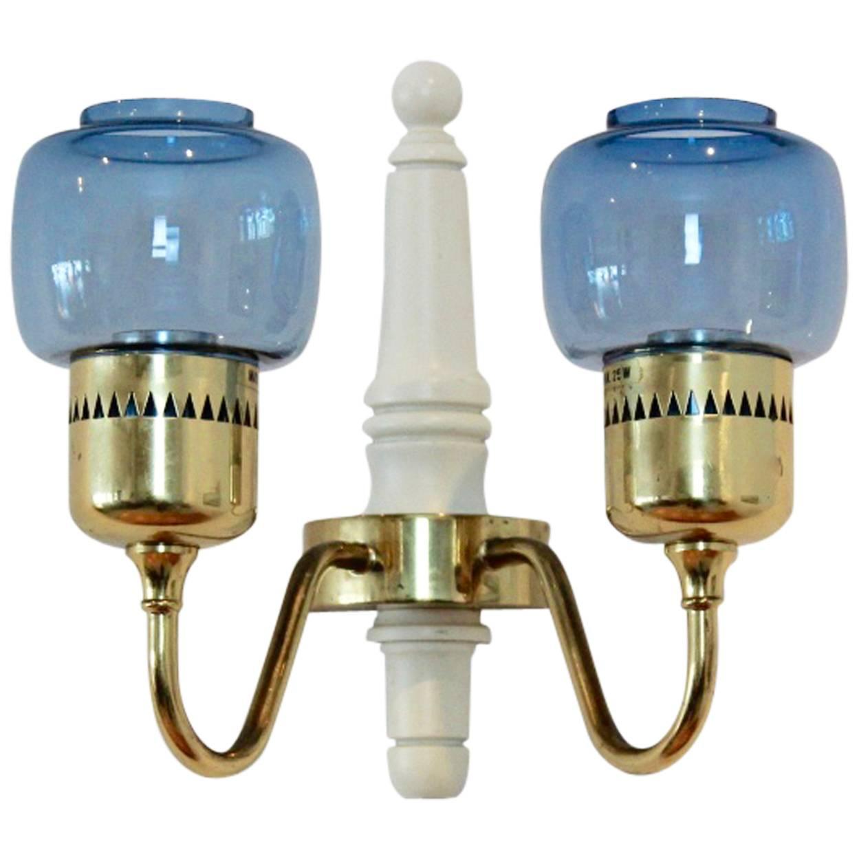 Hans Agne Jakobsson Brass Wall Sconce Model T-526 for Markaryd, Sweden