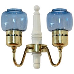 Hans Agne Jakobsson Brass Wall Sconce Model T-526 for Markaryd, Sweden