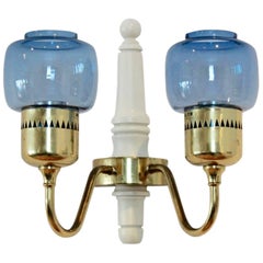 Hans Agne Jakobsson Brass Wall Sconce Model T-526 for Markaryd, Sweden