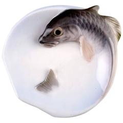Rare Royal Copenhagen Art Nouveau Dish with Fish