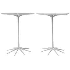 Vintage Pair of Original White Richard Schultz Petal Side/Occasional Tables for Knoll