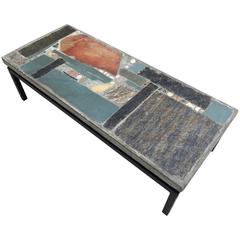 Brutalist Coffee Table by Paul Kingma with Mosaic Stones, 1966