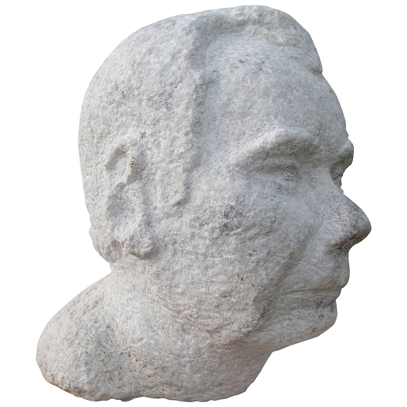 Monumental Granite Male Bust