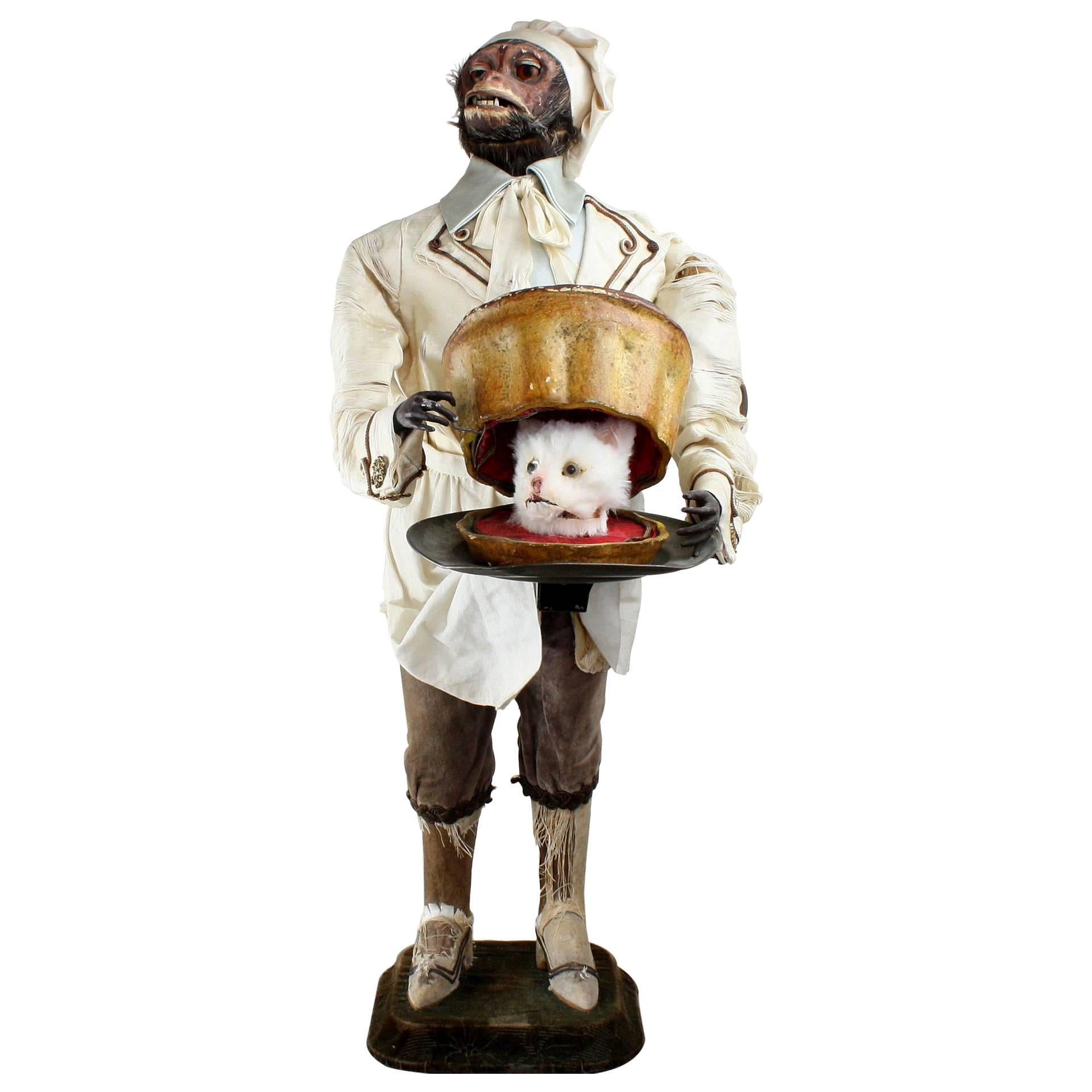 Antique Monkey Pastry-Cook Musical Automaton, by Roullet & Decamps