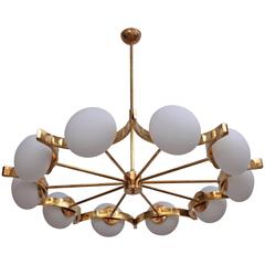 Stunning Murano Glass and Brass Chandelier