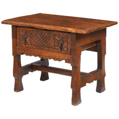 17th Century Oak Carved Portuguese Side Table