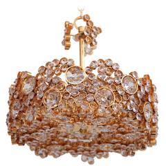 Outstanding Gilded Brass and Crystal Glass Encrusted Chandelier by Palwa 8