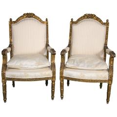 Pair of Maison Jansen Louis XVI Style Armchairs