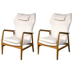 Pair of Stamped Aksel Bender Madsen Bovenkamp Mid-Century Modern Easy Chairs