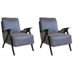 Pair of Mid-Century Modern Newly Upholstered Armchairs 11